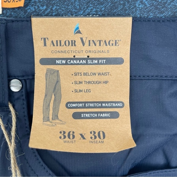 Tailor Vintage New Canaan Slim Fit golf performance Navy pants 36X30 NWT - Picture 11 of 13